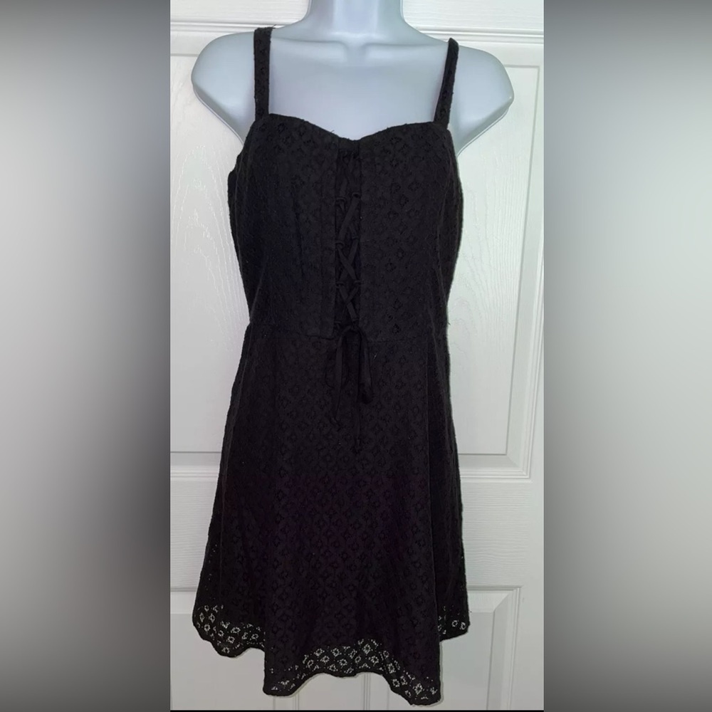 Hollister Black Lace-Up Dress